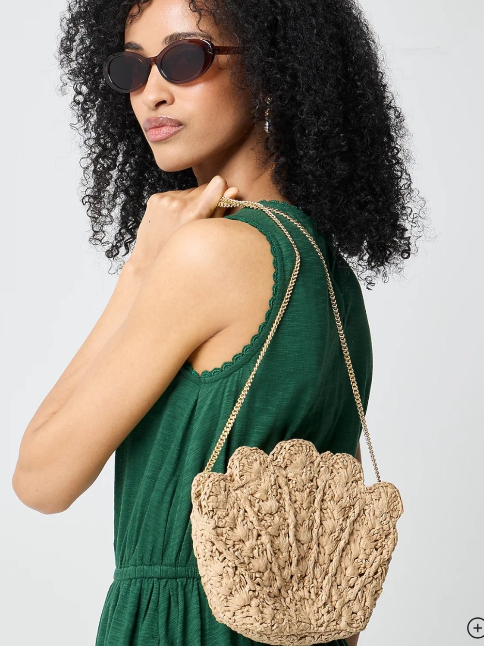 NWT J. Crew Women’s Woven Shell Straw Clutch Crossbody Bag Tan